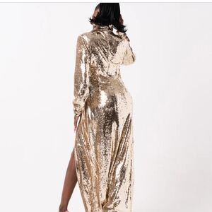 Gold sequin maxi dress